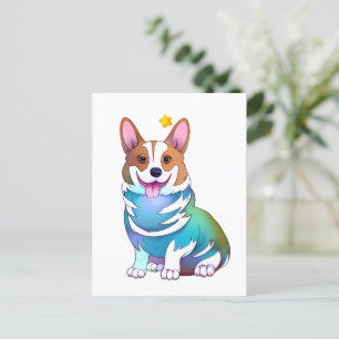Carte Postale Corgi orange mignon pour une humeur positive