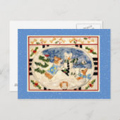 Carte postale Corgi Snowman (Devant / Derrière)