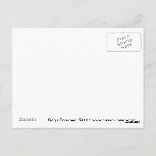 Carte postale Corgi Snowman (Dos)