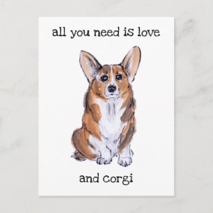 Carte Postale Corgi sue aquarelle