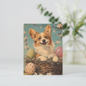 Carte Postale Corgi Vintage Pâques (Debout devant)