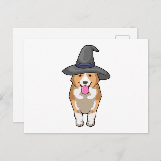 Carte Postale Corgi Witch (Devant / Derrière)
