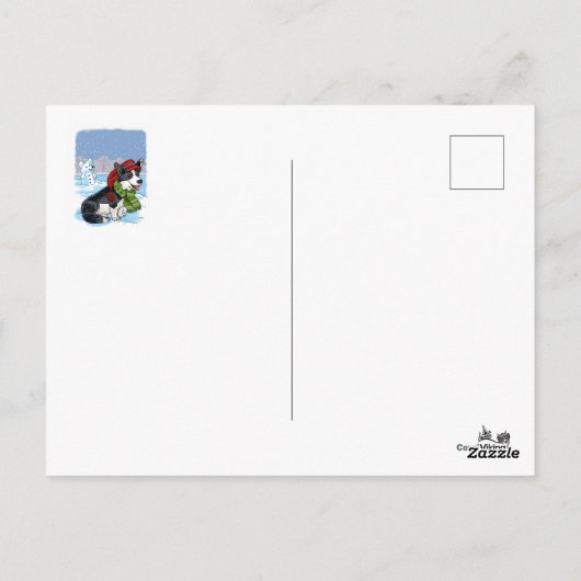 Carte Postale Corgis d'hiver (Dos)