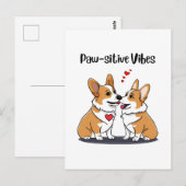 Carte Postale Corgis Vibes en Amour (Devant / Derrière)