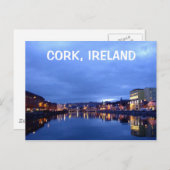 Carte Postale Cork à la nuit, Irlande (Devant / Derrière)