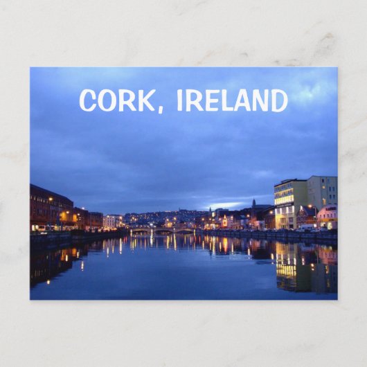 Carte Postale Cork à la nuit, Irlande (Devant)