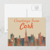CARTE POSTALE CORK, , IRELAND SKYLINE (Devant / Derrière)