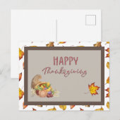 Carte Postale Corne d'abondance de panier de Thanksgiving feuill (Devant / Derrière)