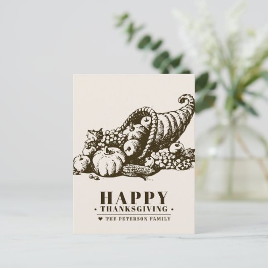 Carte Postale Corne de Plenty | Thanksgiving (Debout devant)