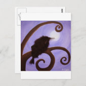 Carte Postale Corneille au clair de lune (Devant / Derrière)