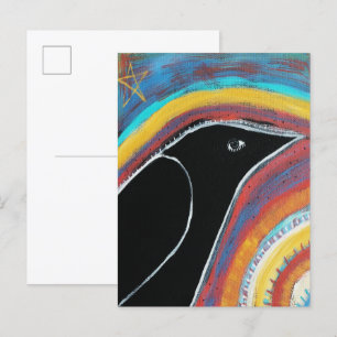 Carte Postale Corneille et arc-en-ciel