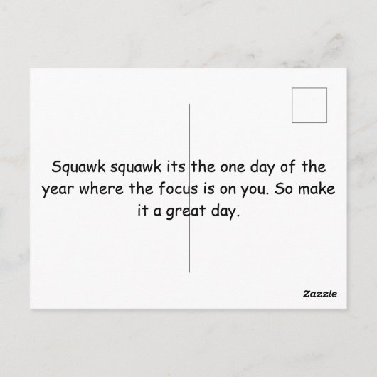 Carte Postale Corneille fixant le joyeux ballon d'anniversaire c (Dos)