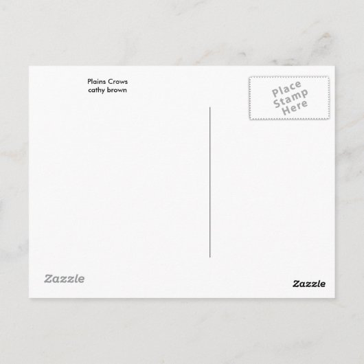 Carte Postale Corneilles des plaines (Dos)