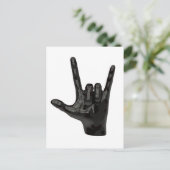 Carte Postale cornes diable main (Debout devant)