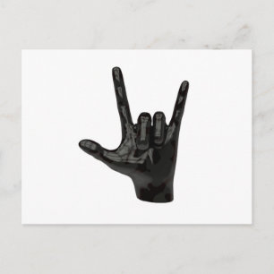 Carte Postale cornes diable main