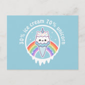 Carte Postale Cornet de crème glacée de licorne (Devant)