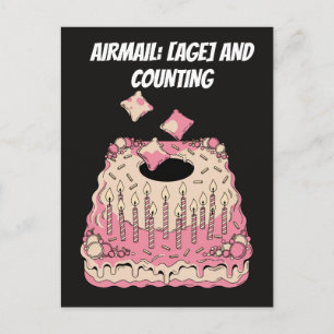 Carte Postale Cornhole Airmail Gâteau d'anniversaire Blague Humo