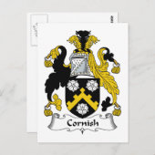 Carte Postale Cornish Family Crest (Devant / Derrière)