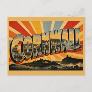 Carte Postale Cornouailles Angleterre Art de Voyage Rétro