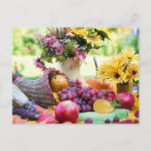 Carte Postale Cornucopia Autumn Harvest Table du chef (Devant)