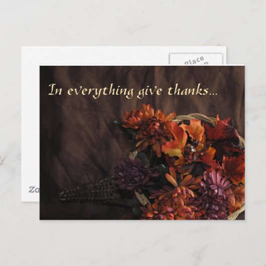 Carte postale Cornucopia "In Everything Give Thank (Devant / Derrière)