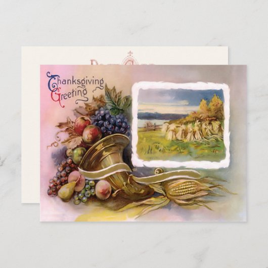 Carte postale Cornucopia Thanksgiving (Devant / Derrière)