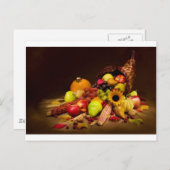 Carte Postale cornucopie fruitée et gourde (Devant / Derrière)