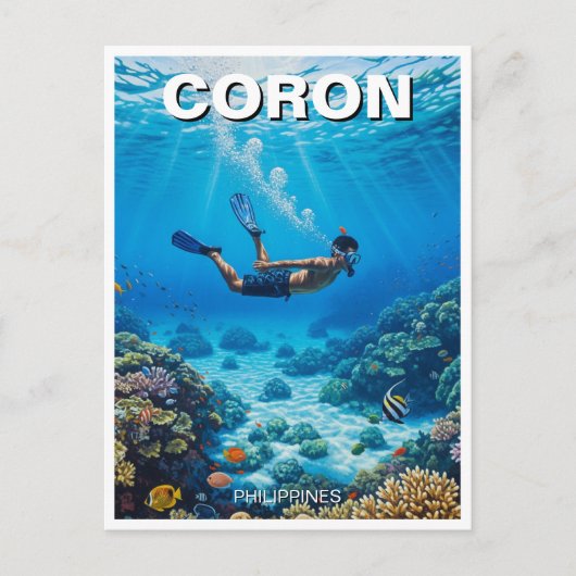 Carte Postale Coron Philippines Diver (Devant)