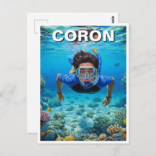 Carte Postale Coron Philippines Scuba Diver (Devant / Derrière)