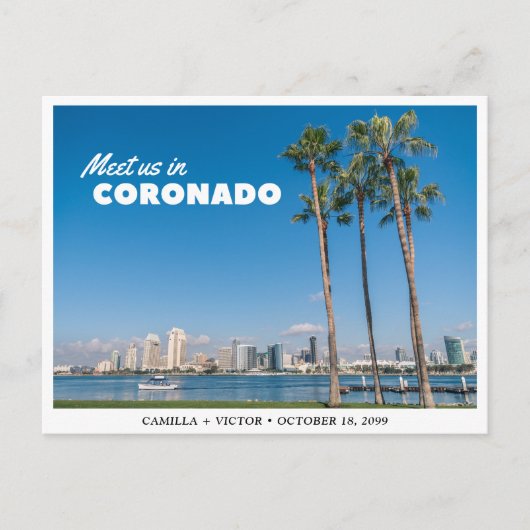 Carte Postale Coronado Mariage Downtown Enregistrer la date Cart (Devant)