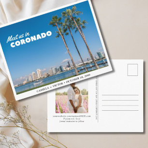 Carte Postale Coronado Mariage Downtown Enregistrer la date Cart