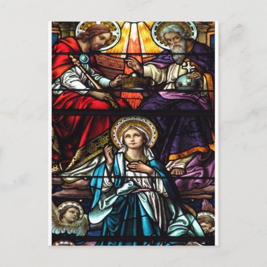 Carte Postale Coronation de Virgin Mary Stained Glass (Devant)