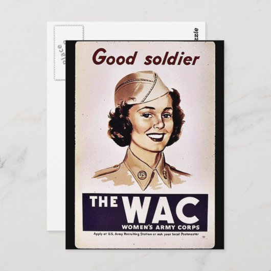 Carte Postale Corps d'armée Wac Womens (Devant / Derrière)