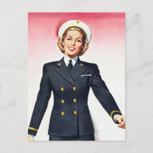 Carte Postale Corps d'infirmières de la Marine vintage Guerre mo