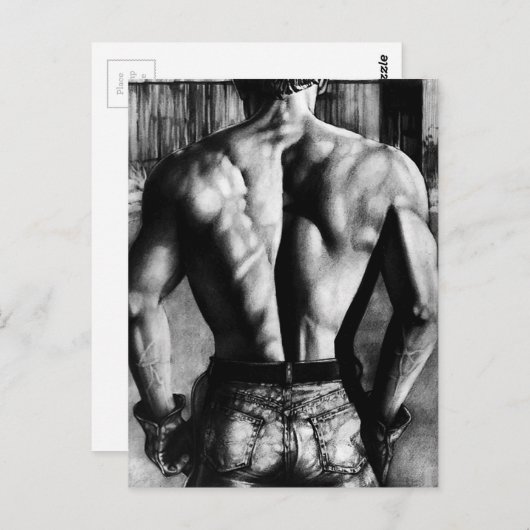 Carte postale Corps Masculin Bodybuilder Jean Serr (Devant / Derrière)