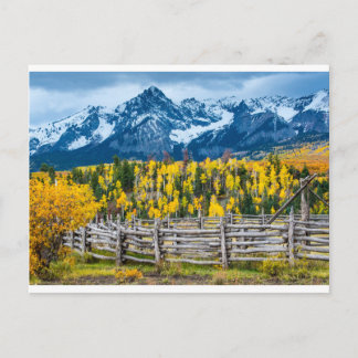 Carte Postale Corral de montagne Sneffels à l'automne - Colorado
