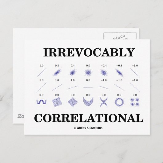 Carte Postale Correlationnel irrévocable (Statistiques de corrél (Devant / Derrière)
