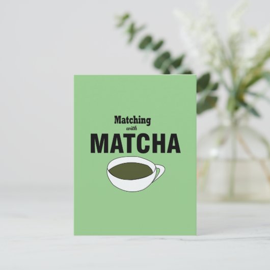 Carte Postale Correspondance Avec Thé Vert Matcha (Debout devant)