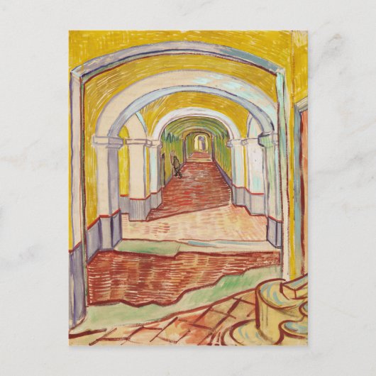 Carte Postale Corridor dans l'asile (par Vincent van Gogh) (Devant)