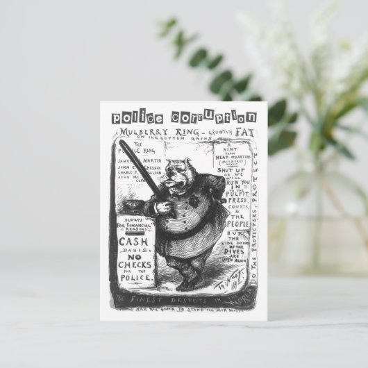 Carte Postale Corruption policière - Les protecteurs protègent-i (Debout devant)