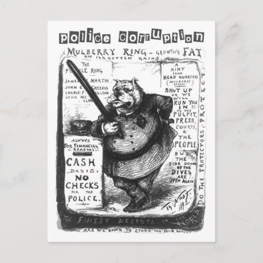 Carte Postale Corruption policière - Les protecteurs protègent-i (Devant)