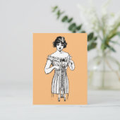 CARTE POSTALE CORSET LADY POSTCARD (Debout devant)