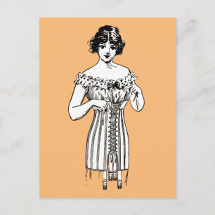 CARTE POSTALE CORSET LADY POSTCARD