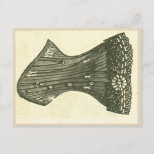 Carte Postale Corset victorien français de 1890 catalogue Paris