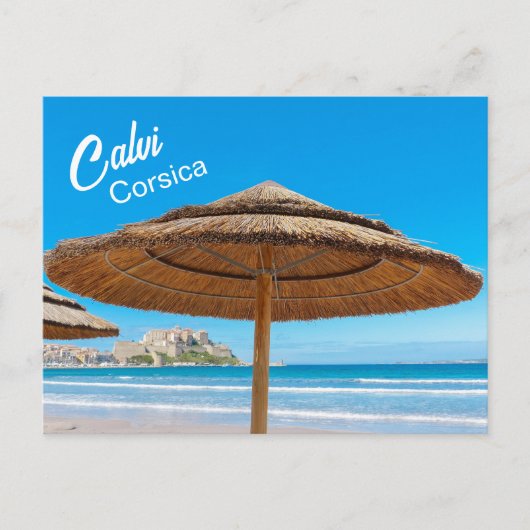 Carte Postale Corsica Calvi Beach et Citadelle (Devant)