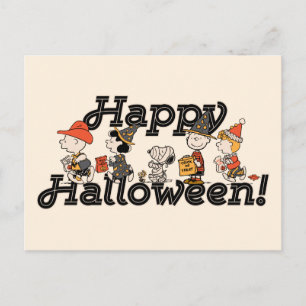 Carte Postale Cortège joyeux d'Halloween de la bande de Peanuts