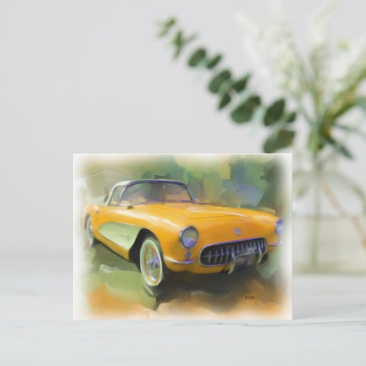 Carte postale Corvette 1957 (Debout devant)