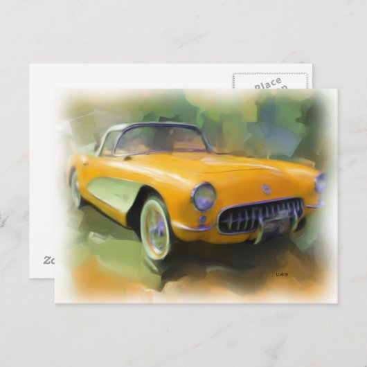 Carte postale Corvette 1957 (Devant / Derrière)