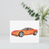 Carte Postale Corvette 2008 : Voiture de sport : Orange Finish : (Debout devant)