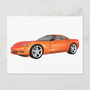 Carte Postale Corvette 2008 : Voiture de sport : Orange Finish :